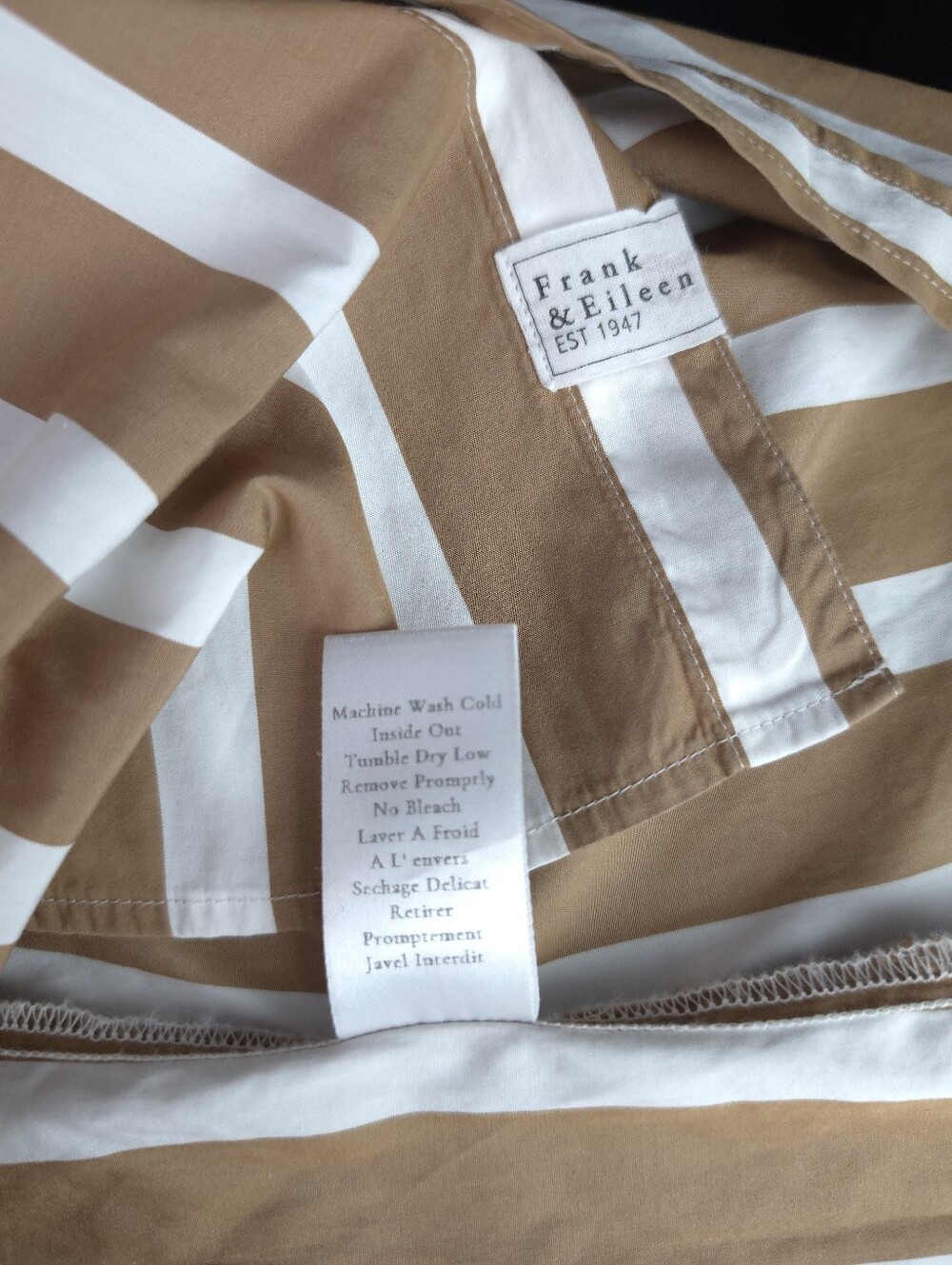 Frank & Eileen Joedy‎ Button Up Shirt in Camel Stripe - Picture 7 of 11